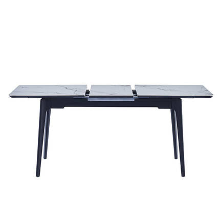 Стіл BERLIN CERAMIC 140(180)*80 білий глянець/чорний каркас, фото 1