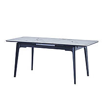 Стіл BERLIN CERAMIC 140(180)*80 білий глянець/чорний каркас, фото 5