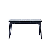 Стіл BERLIN CERAMIC 140(180)*80 білий глянець/чорний каркас, фото 6