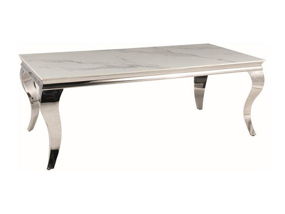 Журнальний столик PRINCE A CERAMIC білий CALACATTA/хром 120*60, фото 1