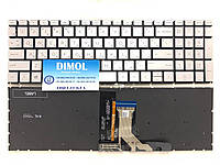 Оригинальная клавиатура для HP Pavilion X360 15-EG, 15-EH, 15Z-EH, 15-ER, 15S-ER series, ru, silver, подсветка