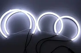 Очі ангела LED кільця у фару E46 Коттон ДХО 2x131мм+2х146мм