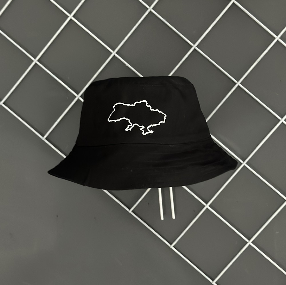Панама чорна Карта України білий лого RD225, фото 1