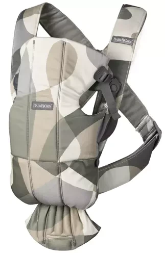 BabyBjorn - Рюкзак-кенгуру Baby Carrier Mini Cotton, Print Khaki/Green (хакі)