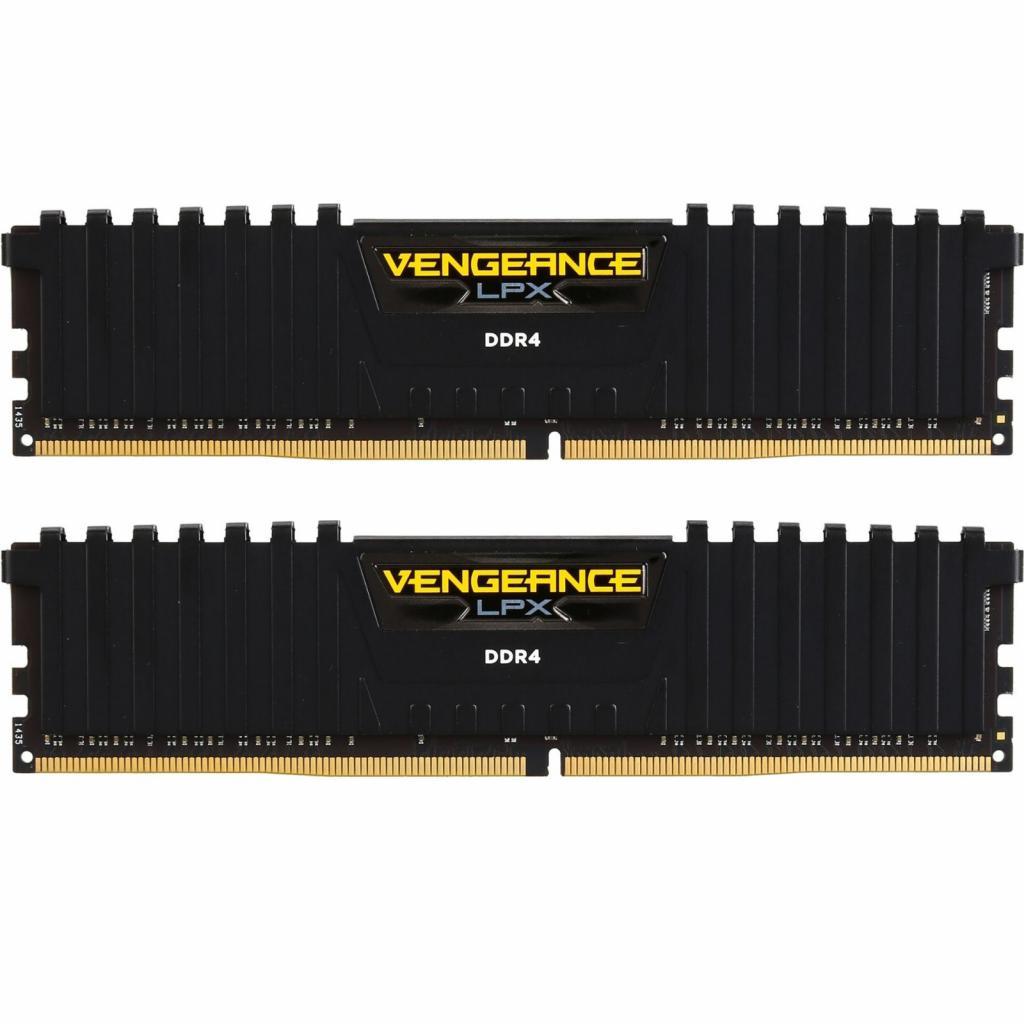 Модуль памяти CORSAIR DDR4 16GB (2x8GB) 3200MHz Vengeance LPX Black (CMK16GX4M2B3200C16) - фото 2 - id-p1850436909