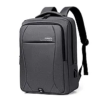 Рюкзак Oumantu 2101, міський портфель для ноутбука 15.6 ⁇, USB-порт, розмір 41х31,5х11 см, оригінал — Сірий