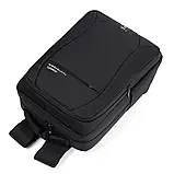 Рюкзак Oumantu 2101, міський портфель для ноутбука 15.6|, USB-порт, розмір 41х31,5х11 см, оригінал — Чорний, фото 4