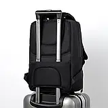 Рюкзак Oumantu 2101, міський портфель для ноутбука 15.6|, USB-порт, розмір 41х31,5х11 см, оригінал — Чорний, фото 9
