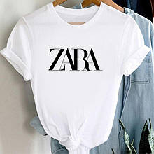 Жіноча футболка ZARA. Стильна футболка ЗАРА. Друк на футболках.