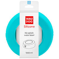 Миска-непроливайка WAUDOG Silicone, 1 л, голубой