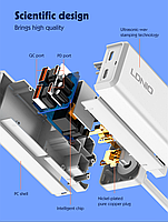 Зарядний пристрій для телефона ноутбука LDNIO SC1418 65W 2 USB-C + 2 USB-A + 1EU розетка PD/QC4.0+, фото 7