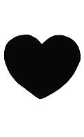 Ковер из искусственного меха Rabbit черный Сердце 150*150 см, ворс 2.7 см, плотный мех, очень мягкий "Lv"