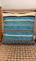 Декоративная наволочка для подушки голубая 50х50 см "Lv"
