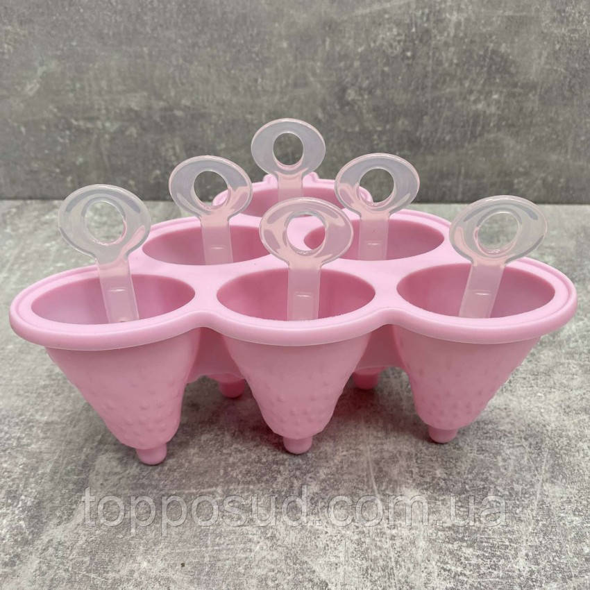 Силіконова форма для морозива Empire 6 шт світло-рожева EM-9812 - фото 2 - id-p1850442054
