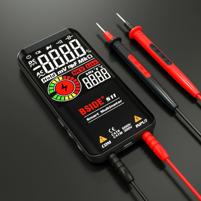 Цифровий інтелектуальний мультиметр BSIDE S11 NCV Black кольоровий РК-дисплей Цифровий DC AC Конденсатор напруги Ом Діод NCV Гц, фото 1