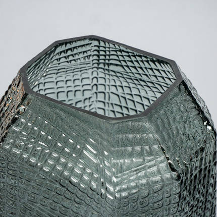 Скляна ваза "Скала" 14*16*29см. колір — зелений (8426-056), фото 2