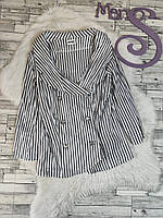 Женская блуза Gracja белая с серой полоской на пуговицах рукав три четверти Размер 46 М