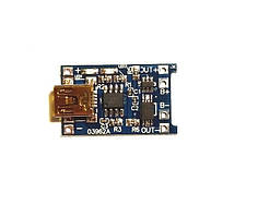 Плата контролер заряду TP4056 для Li-Ion акумуляторів з Mini USB, з захистом від перезарядження та перерозряджання