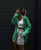 Модные стильные женские шорты Софт (принт зебра) 42-44,44-46 Цвет черно-белый (классический)