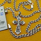 Срібний невеликий ланцюжок 55 см / цепочка і хрестик освячений, фото 6