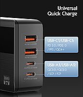 Зарядний пристрій для телефона ноутбука LDNIO A4809C 100W 2 USB-C + 2 USB-A PD/QC4.0+ GaN techology, фото 2