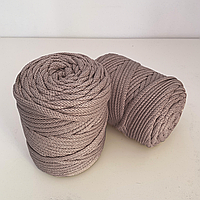 Шнур плетений какао 5 мм (№768) Макраме корд cord macrame 5 mm бавовняний шнур для макраме, в'язання