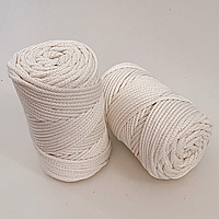Шнур плетеный натуральный 3 мм (№752) macrame cord 3mm Макраме корд 3мм для панно, покрывало, штор