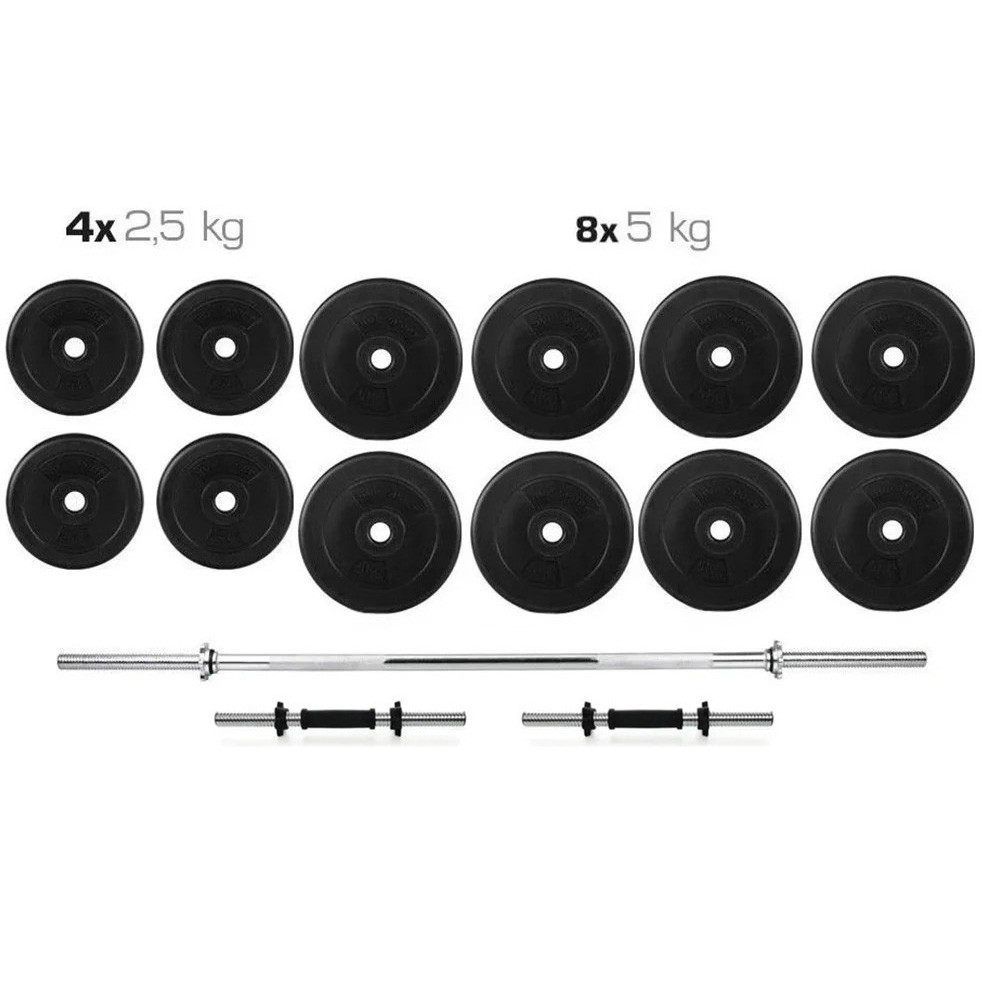 Гантелі 2 * 26 кг розбірні + Штанга 60 кг пряма фіксована складальна комплект набір для дому