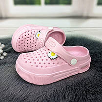 Крокси сабо дитячі для дівчинки рожеві з балоном Dago Style 1707, фото 3