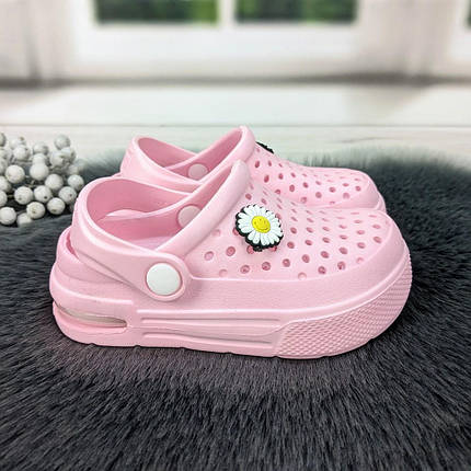 Крокси сабо дитячі для дівчинки рожеві з балоном Dago Style 1707, фото 1