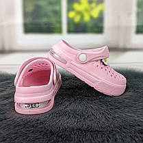 Крокси сабо дитячі для дівчинки рожеві з балоном Dago Style 1707, фото 5