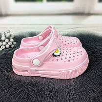 Крокси сабо дитячі для дівчинки рожеві з балоном Dago Style 1707, фото 4