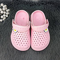 Крокси сабо дитячі для дівчинки рожеві з балоном Dago Style 1707, фото 2