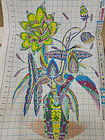 Набір для вишивання Глечика у вазі 68*49 ( 62*43 розмір картини) квіти ( 1048 )