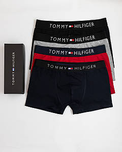 Нижня білизна Tommy Hilfiger, чоловічі труси, набір Томмі 4шт боксерок у подарунковій коробочці!