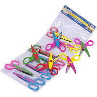 Детские ножницы с фигурным лезвием для скрапбукинга Цветные в упаковке 12 шт
