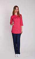Жіноча медична куртка топ Софія червоний - Одяг косметолога