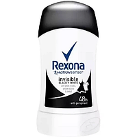 Дезодорант-стик женский Rexona Invisible Black+White 40мл, Невидимый Чёрно-белый