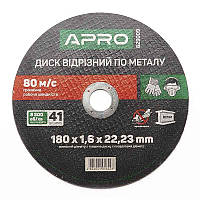 Диск отрезной по металлу 180х1,6х22,22мм APRO 829009