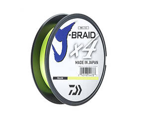 Шнур Daiwa J-Braid x4 Yellow 270 м 0.13мм