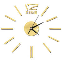 Часы настенные 3D эффект, золотистые, оригинальные часы на стену, диаметр до 60 см, сделай сам