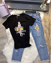 Жіночий костюм ( футболка + джинси )