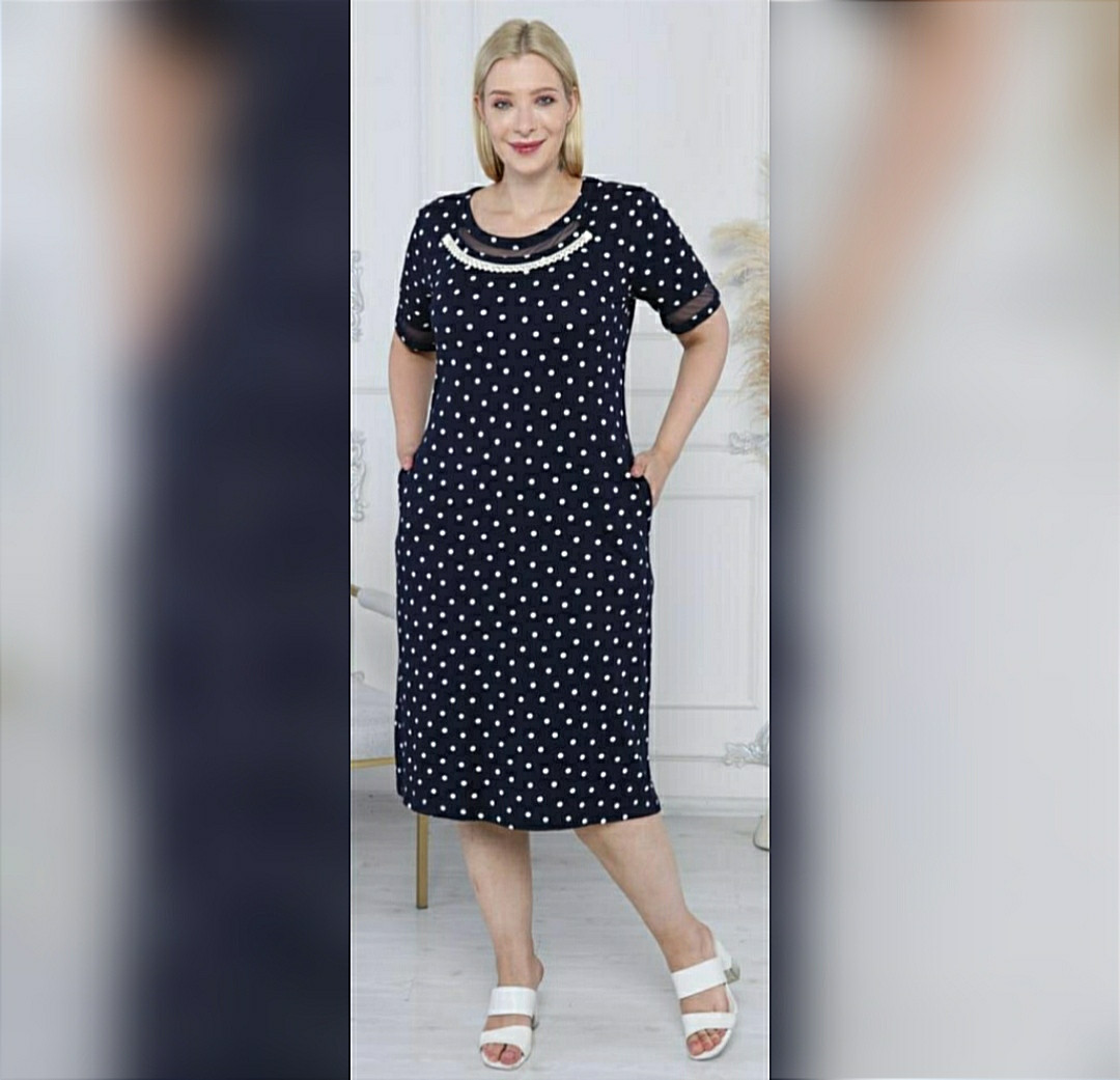 Трикотажне плаття в горошок Новинка, фото 1