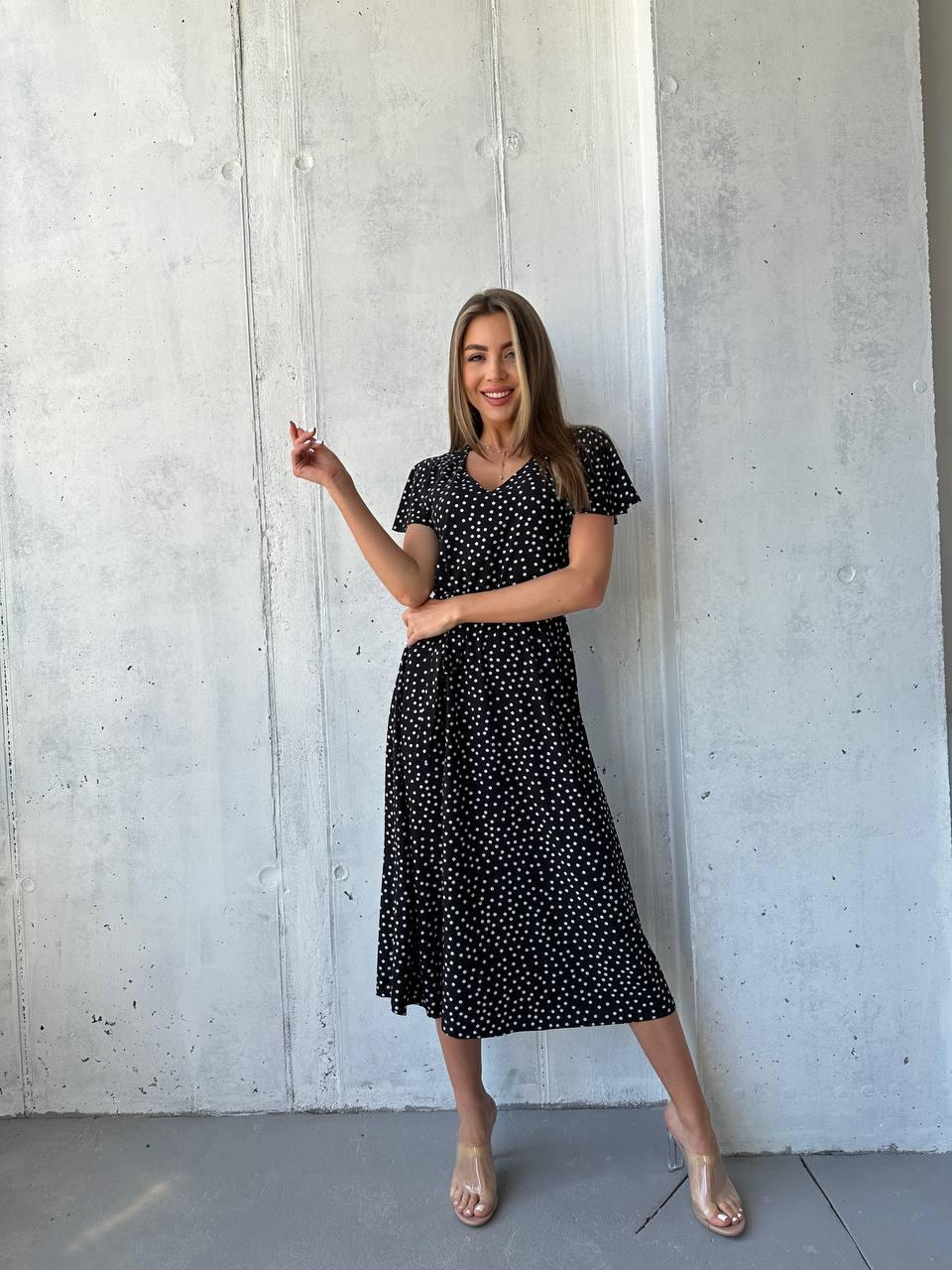 Літнє жіноче плаття в горошок, фото 1