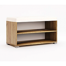 Пуф з ДСП в передпокій, вітальню, дитячу Асті Дуб Крафт / Глянець Білий Миро-Марк