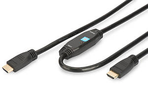 Кабель DIGITUS HDMI (M/M), High speed, активний, 30м, чорний Baumar - Порадуй Себе