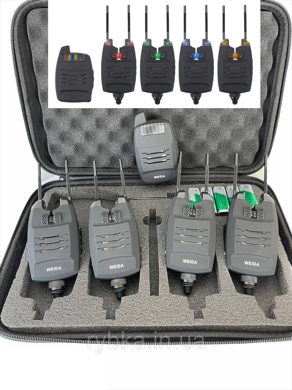 Набір електронних сигналізаторів клювання Weida Carp Pro 4+1 FA 214-4 torus Hirisi