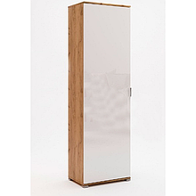 Шафа з ДСП в передпокій / вітальню / дитячу 1дв. Асті Без Дзеркал Дуб Крафт / Глянець Білий Миро-Марк