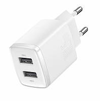 Сетевое зарядное устройство Baseus Compact Charger (CCXJ010202), 10.5W, 2xUSB-A, White