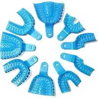 Ложки оттискные голубые (1 уп. - 10 разных ложек.)Синие, одноразовые